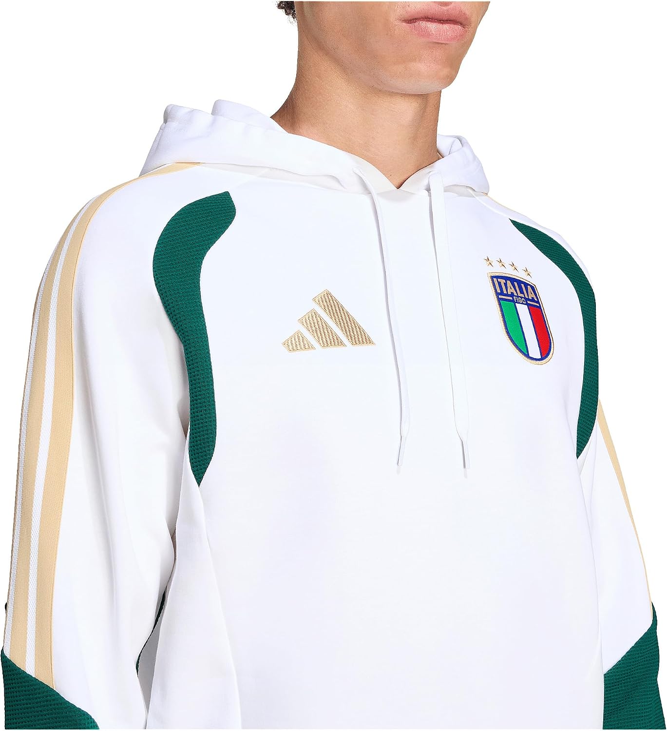 adidas Performance Italien Tiro Hoody — белая мужская толстовка с капюшоном