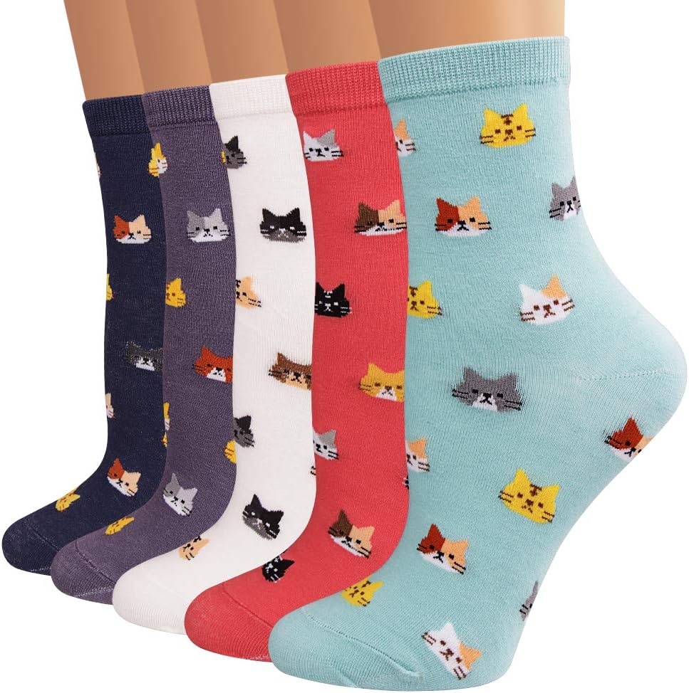 Colorful Cute Animal Design Patterned Women's Casual Cotton Socks