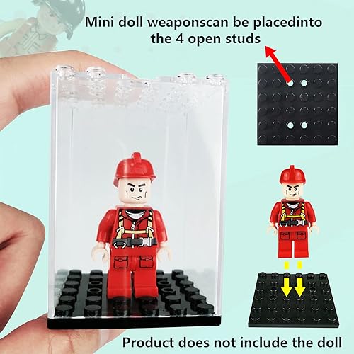 Miniatura 3 de EKIND Vitrina acrílica compatible con minifiguras, modelos de juguetes de bloques de construcción, almacenamiento de juguetes de edificios, estuche
