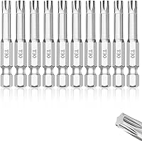 Vista 5 de Phillips #2 Juego de brocas (10 unidades de 2 pulgadas), vástago hexagonal de 1/4 de pulgada S2 de acero magnético PH2 puntas de potencia