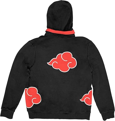 Miniatura 2 de Ripple Junction Naruto Shippuden Akatsuki Clan Red Clouds - Sudadera con capucha para hombre, Negro