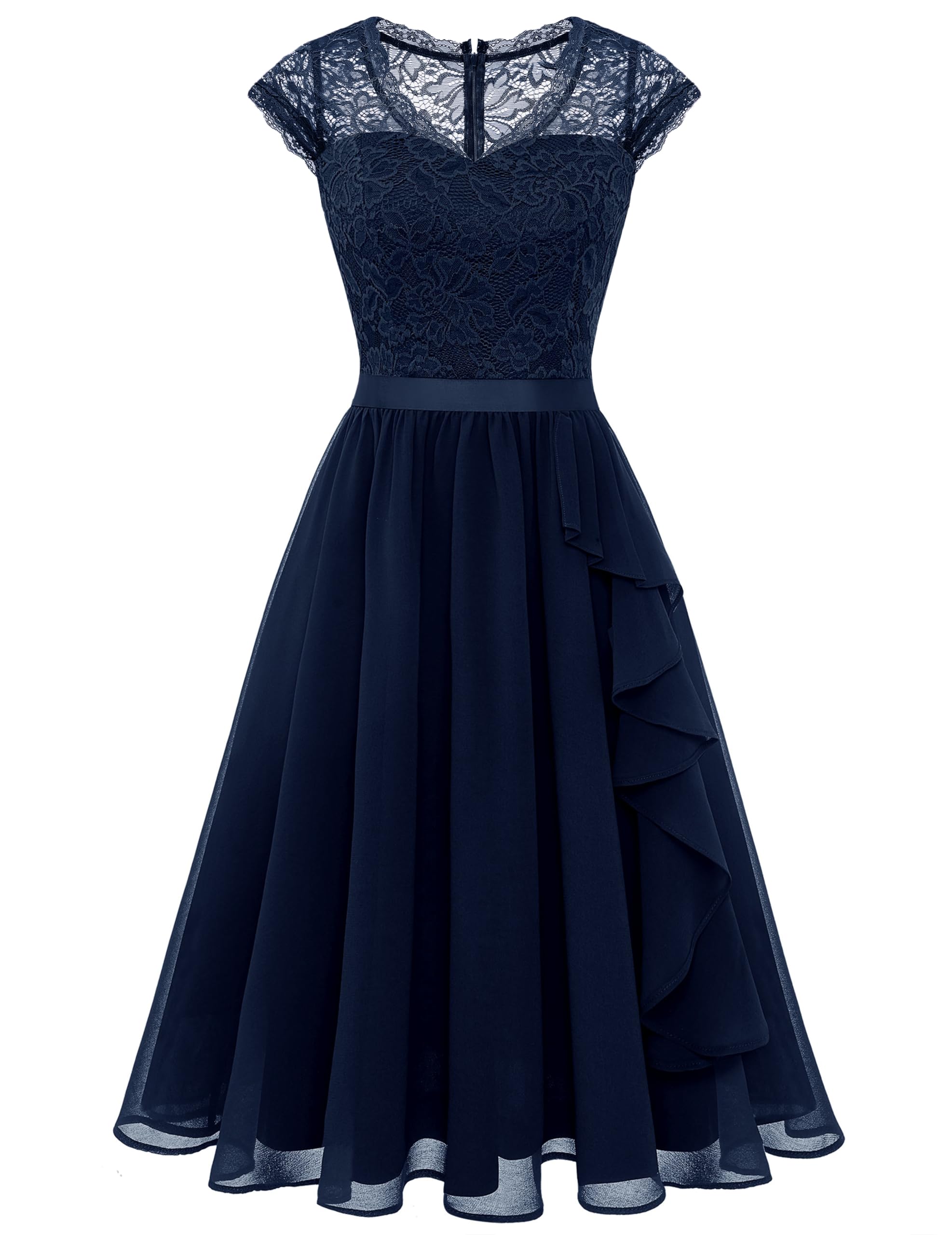 Wedtrend Elegancka sukienka koktajlowa, damska, wieczorowa, na wesele, elegancka, linia A, z falbankami