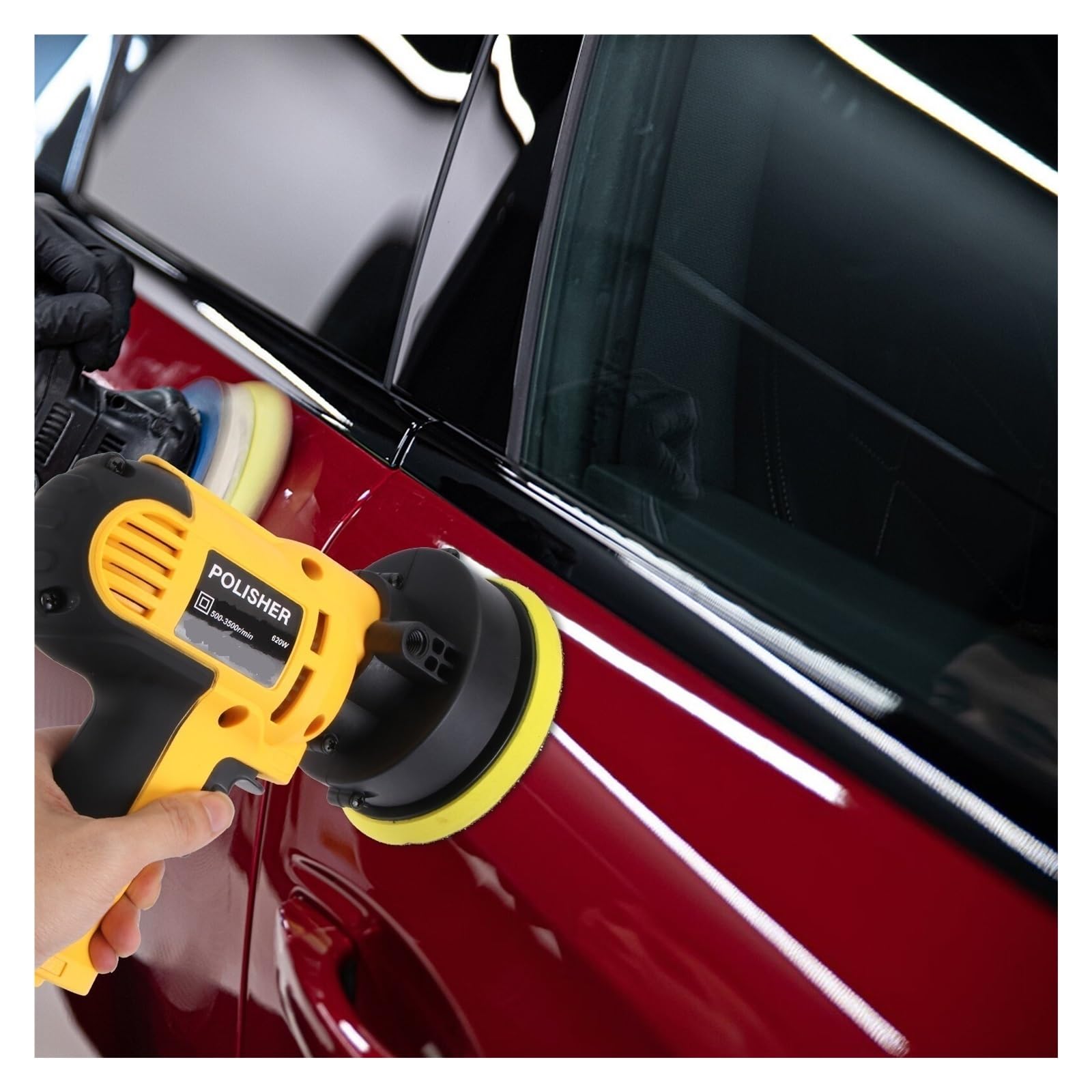 Pulidora para Coches, lijadora, pulidora, pulidora, Kit pulidor eléctrico para Coches, Barcos, Pulido y Encerado