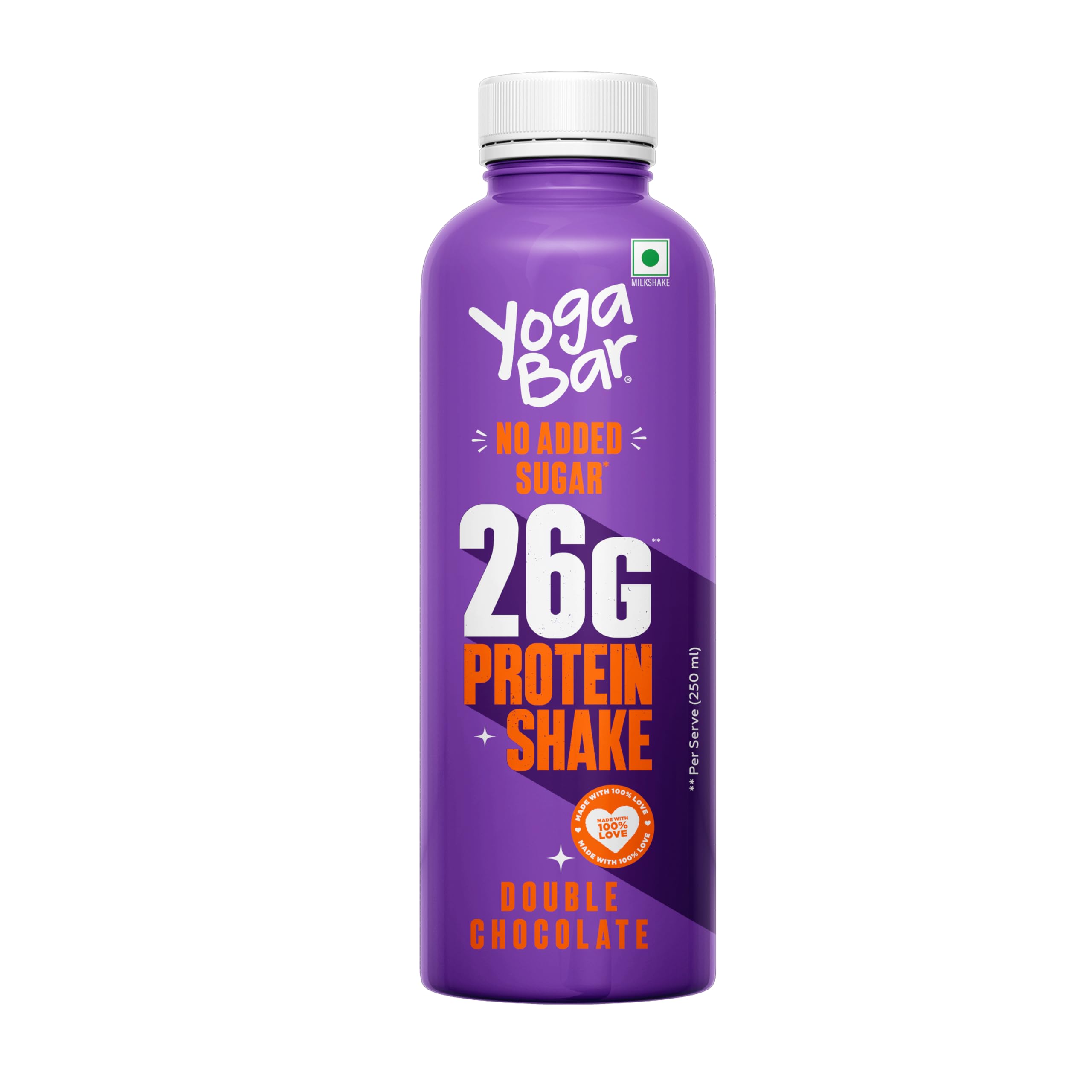 Yoga Bar Double Chocolate Protein Shake, 26g Protein, No Added Sugar, Pack of 1 (250ml, Double Chocolate)-image-21