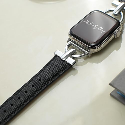 Miniatura 8 de My Pretty Strap Aphrodite - Correa compatible con Apple Watch SE Series 9, 8, 7, 6, 5, 4, 3, 2, 1, 38401.614 in o 4244451.929 in, piel auténtica de