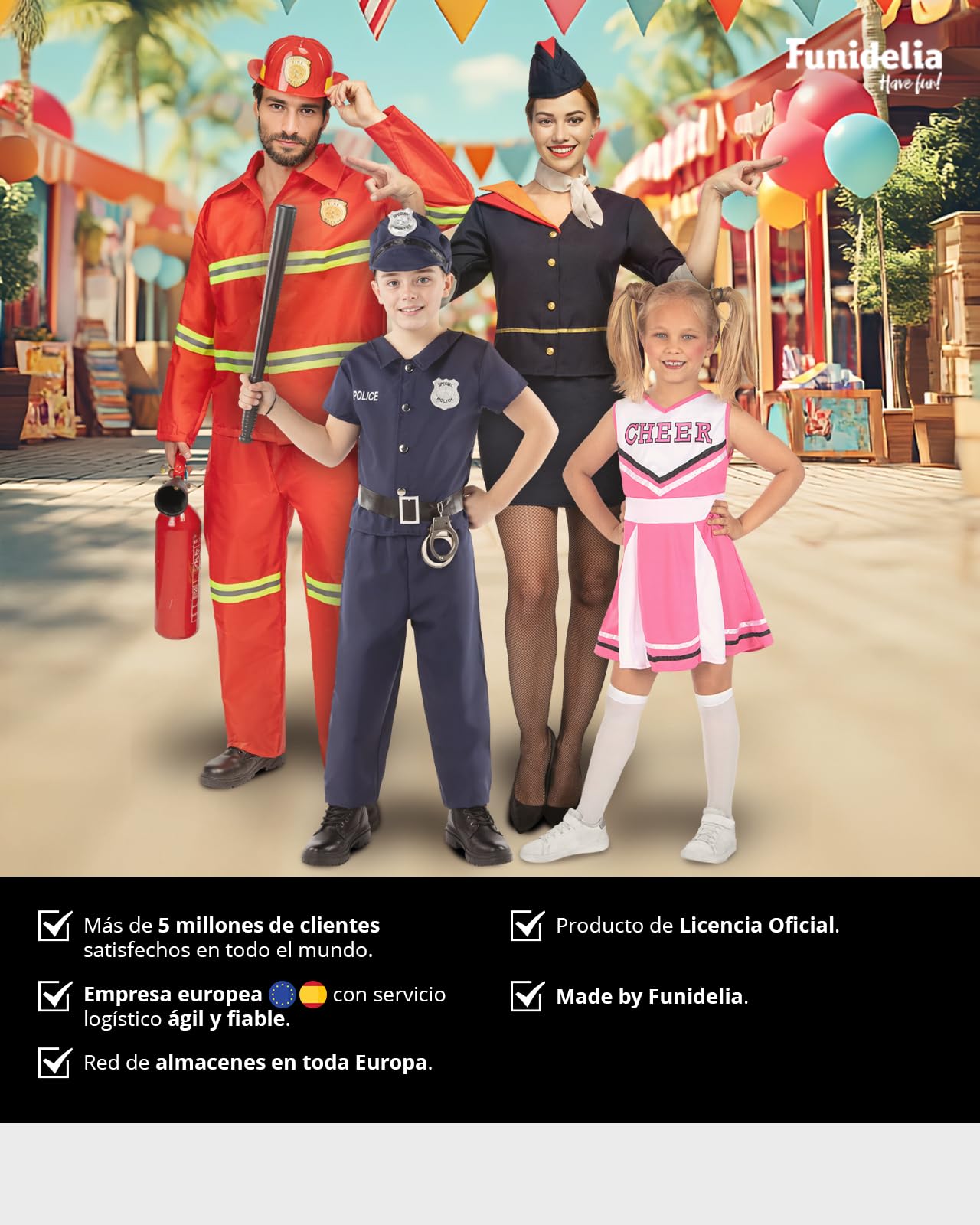 Funidelia Flugzeugpilot Kostüm für Herren, originelle Verkleidung mit Brustlatz, Krawatte, Hose und Mütze, Karneval, Halloween und Party Kostüme
