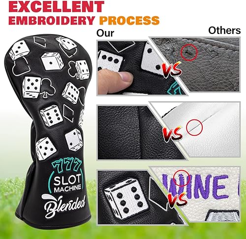 Miniatura 5 de Fundas para palos de golf Lucky 777 Blade Putter Headcover Golf Driver Covers Fairway Wood Headcover Hybrid Head Cover Blade Putter Cover Leather 3