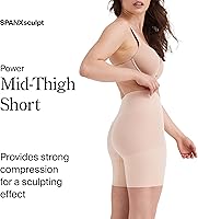 Vista 2 de Spanx SPANXsculpt Short Sin Costuras de Poder a Medio Muslo - Ropa Moldeadora Central - Ligero, Moldeado y Soporte Durante Todo el Día - Sin Líneas