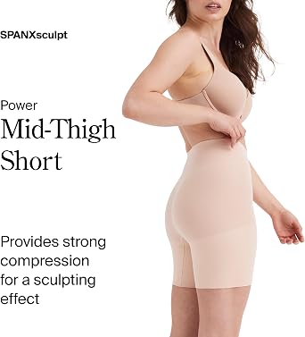 SPANX SPANXsculpt Power Series Mid-Thigh Short - Core Shapewear - Lightweight, All-Day Shaping & Support