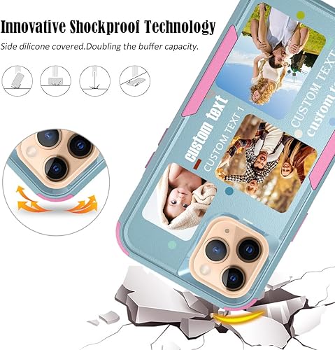 Vista 212 de Funda de fotos personalizada para Apple iPhone 11 Pro Max, patrón de collage a cuadros, personalizado para hacer imágenes en gruesa 3 híbrida Rosa