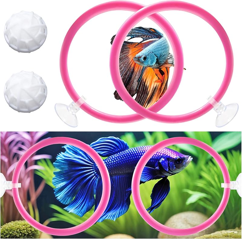 Kit de Anéis de Enriquecimento para Peixe Betta CYG&CL com Bolas Filtrantes, 6 Peças
