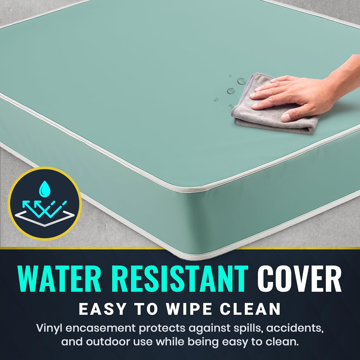 FORTNIGHT 6-Inch Foam Mattress with Water Resistant Vinyl Cover, Firm Sleep Mattress for Kids and Adults, CertiPUR-US Certified, Made in USA