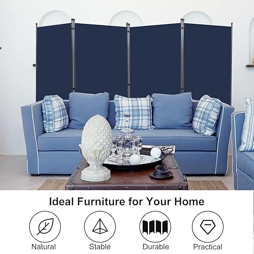 Miniatura 3 de Divisor de habitación de 4 paneles, divisores de habitación y pantallas de privacidad plegables para oficina, separadores de habitaciones de