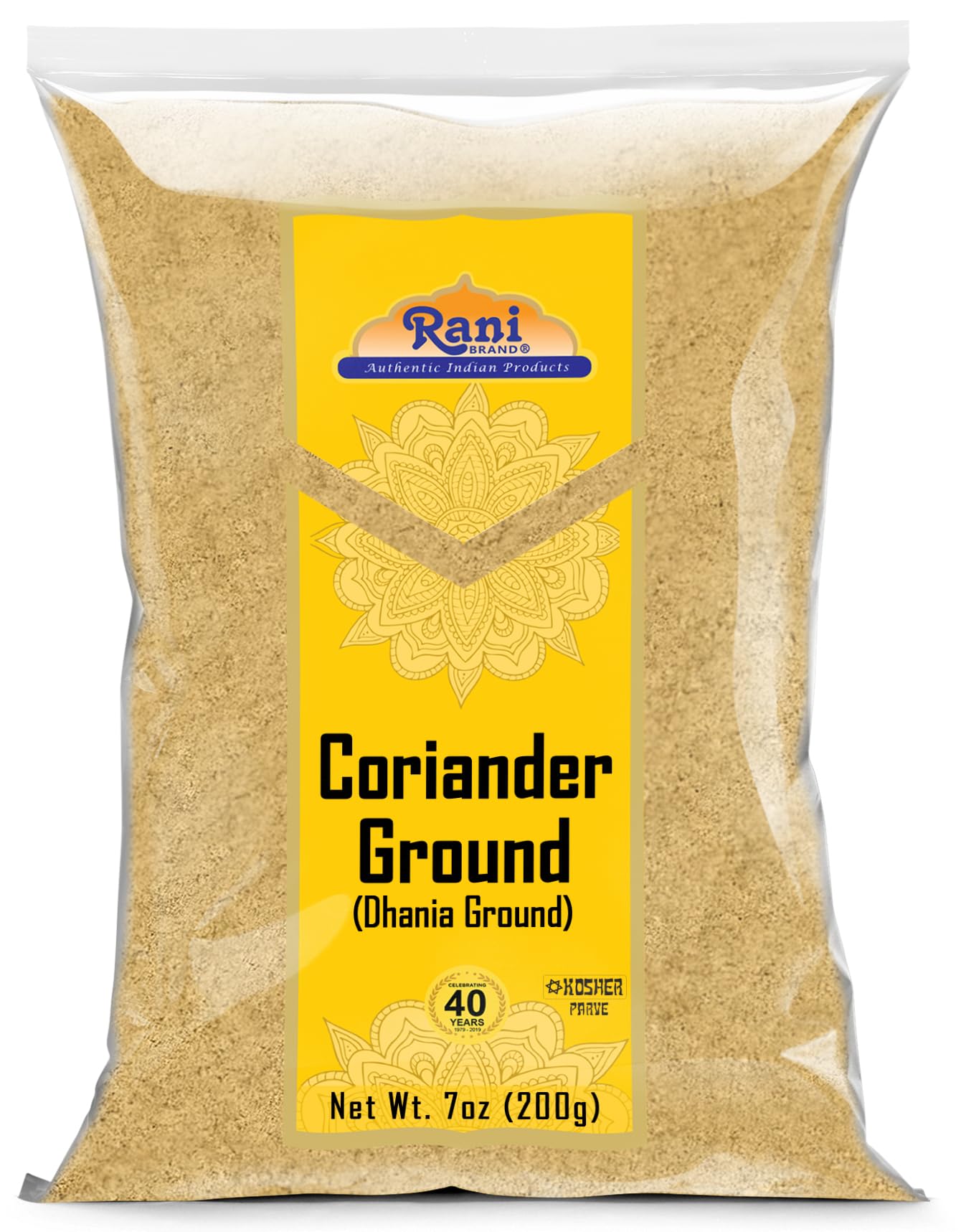 Rani Coriander Ground Powder (Indian Dhania) Spice 7oz (200g) ~ All Natural | Salt-Free | Vegan | No Colors | Gluten Friendly | NON-GMO | Kosher | Indian Origin