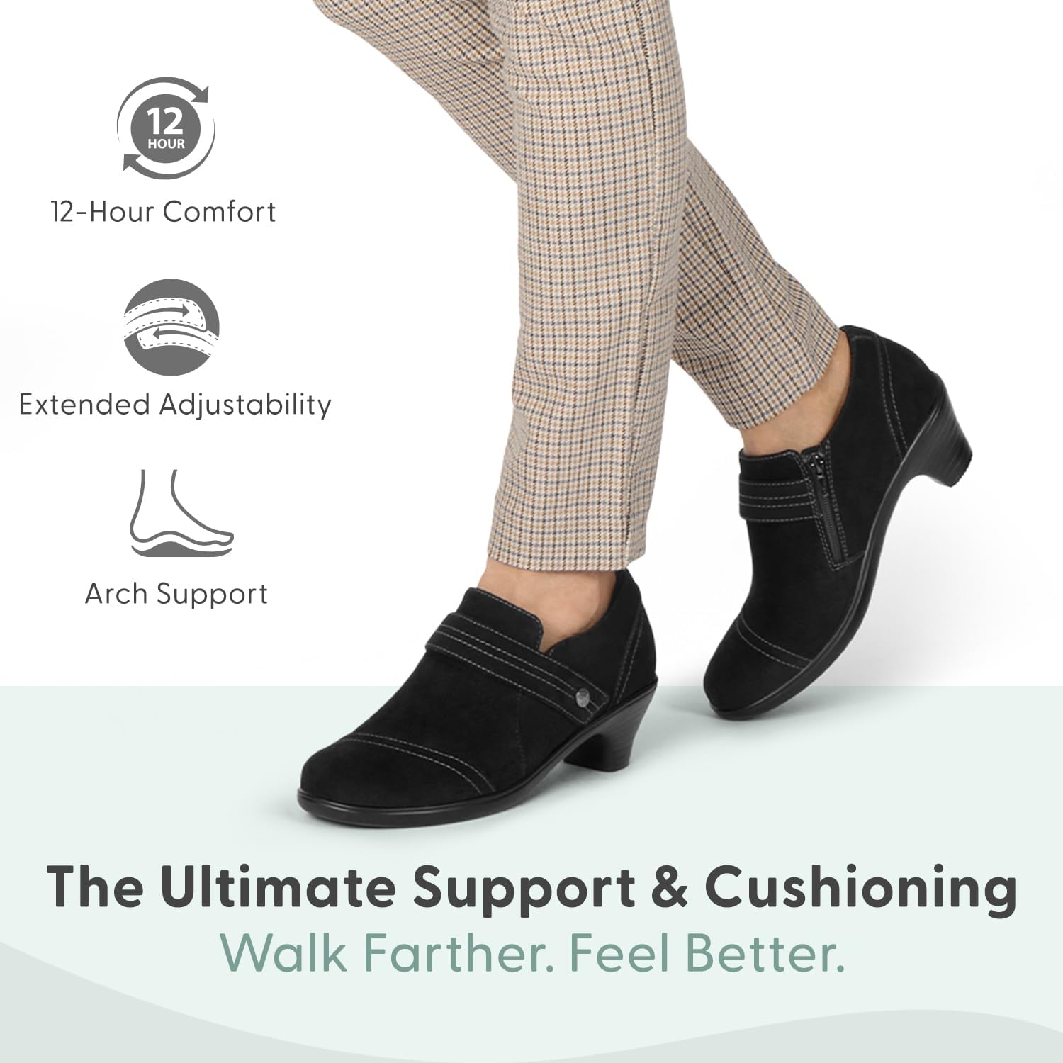 Orthofeet Women's Orthopedic Leather Eva Wedge Shoe for Foot Pain Relief - Image 2