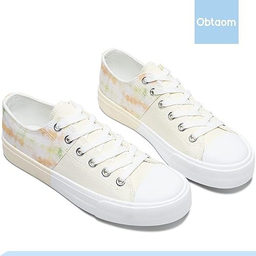 Miniatura 6 de Obtaom Zapatos de lona unisex de caña baja, zapatillas de deporte de moda sin cordones para caminar
