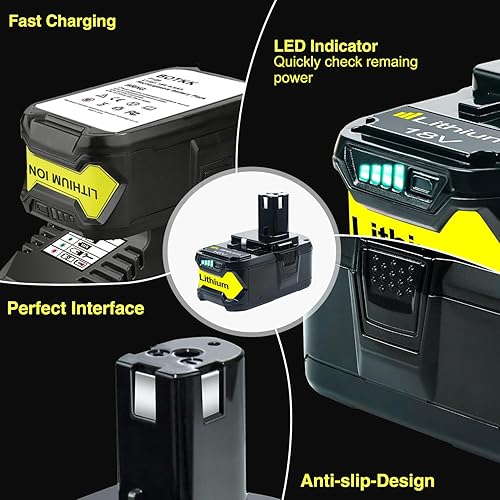 Miniatura 5 de Paquete de 2 baterías mejoradas P108 de 18 V compatibles con Ryobi 18 V batería de repuesto para Ryobi 18V ONE+ batería PBP005 P108 P102 P103 P104