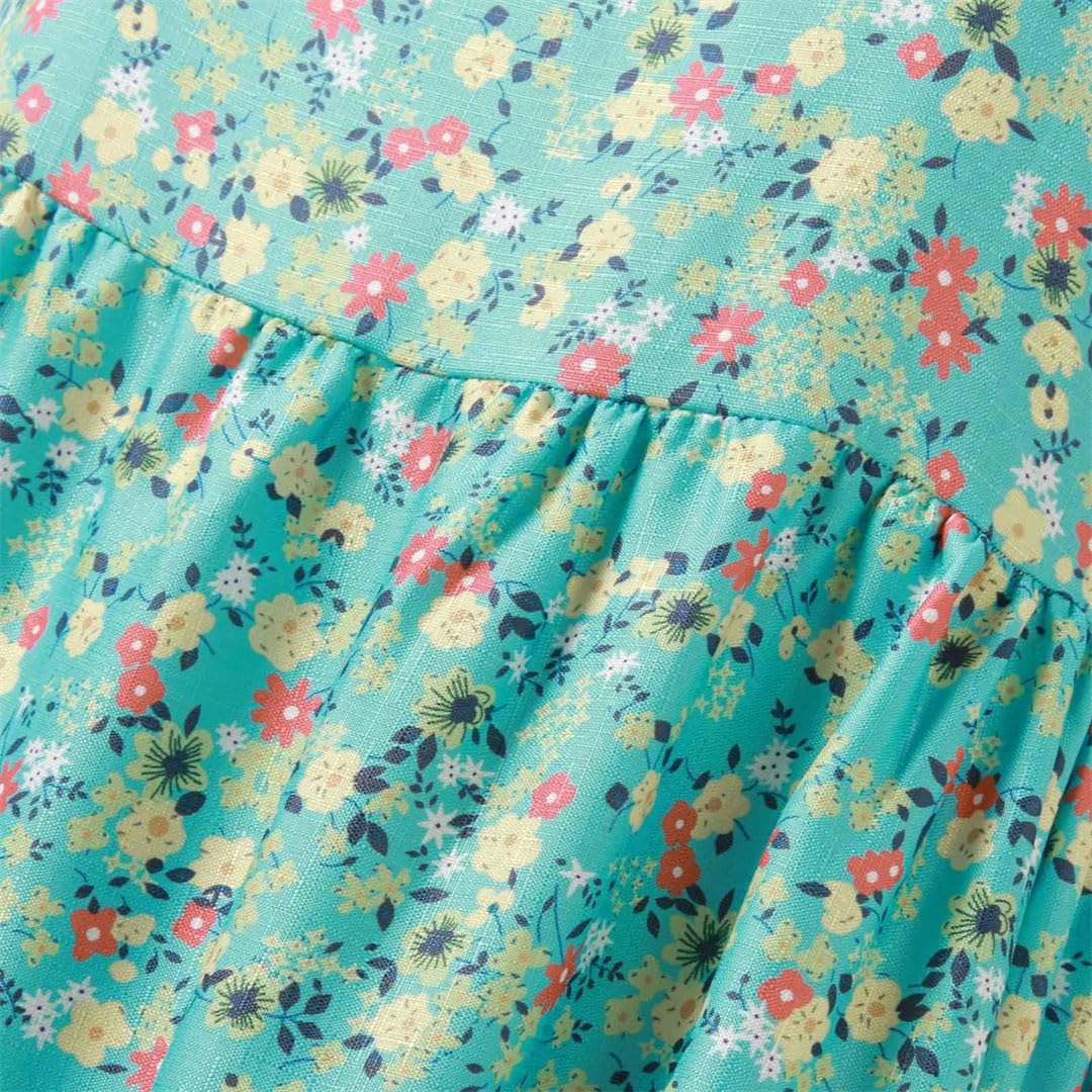 Sukienki damskie, luźna sukienka w kwiaty, boho, z kieszeniami, z krótkim rękawem, długa sukienka