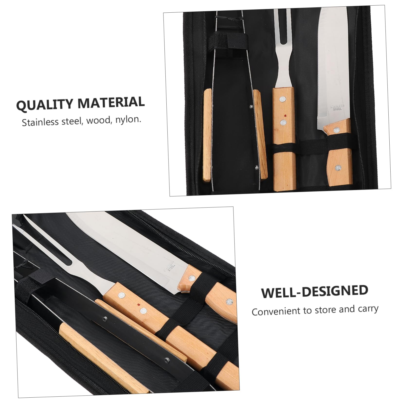 Kit Barbecue in Acciaio Inox, Utensili Resistenti per Griglia
