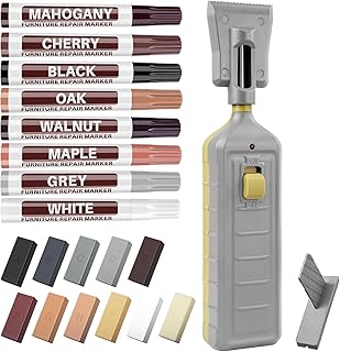 Laminate Floor Repair Kit with Heat Pen - 11 Colors Repair Floor Wax Furniture Touch Up Marker Pen, Vinyl Floor Repair Kit Restore Any Holes, Scratches, Cracks, Stains for Floor, Table, Door, Cabinet