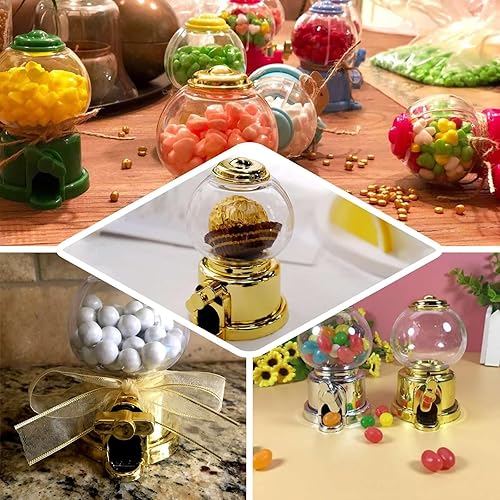 Miniatura 5 de Efavormart - Paquete de 6 mini dispensadores de dulces dorados de 3.5 pulgadas, mini máquina de chicles para bodas, despedidas de soltera, baby