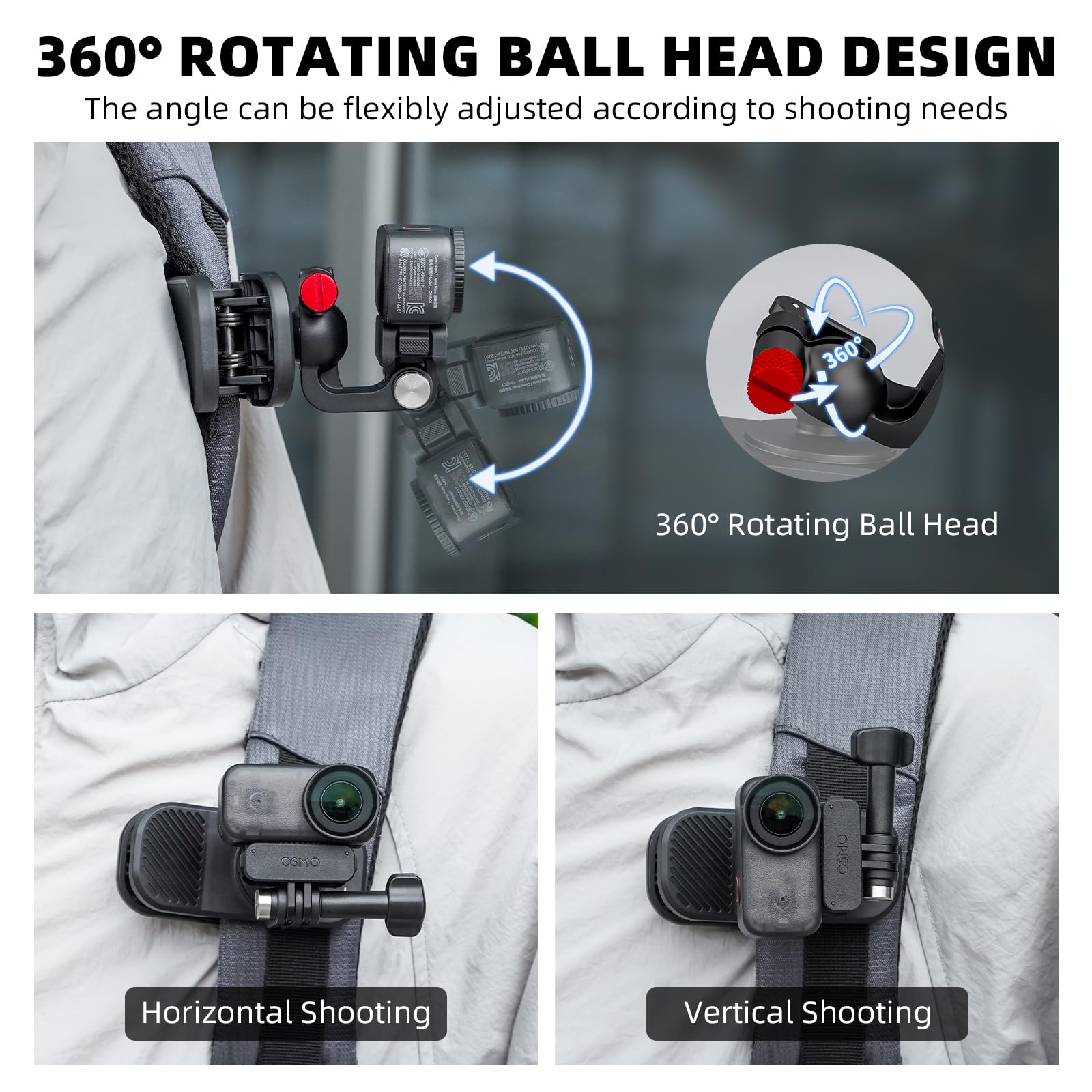 Amazon | DJI Osmo Action 5 Pro/6/4/3用磁気バックパッククリップ