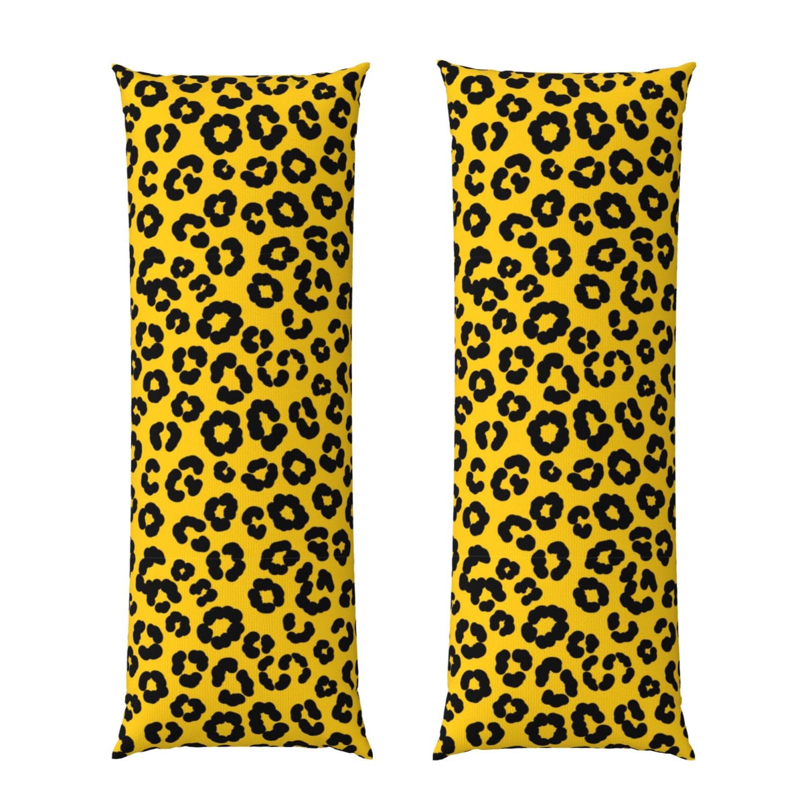 Body Pillow Cover 20x54 Inch, Animal Skin Cheetah Leopard Leather Print Yellow, Silky Soft Long Pillowcase with Hidden Zipper, Wrinkle Resistant Cushion Case for Couch Bed Home