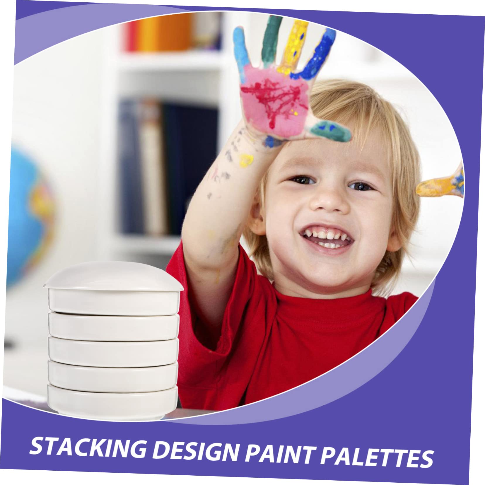 LALAFINA 1ensemble Palette De Mélange Céramique Couches pour Peinture Aquarelle Accessoire Pratique pour Artistes Et Étudiants