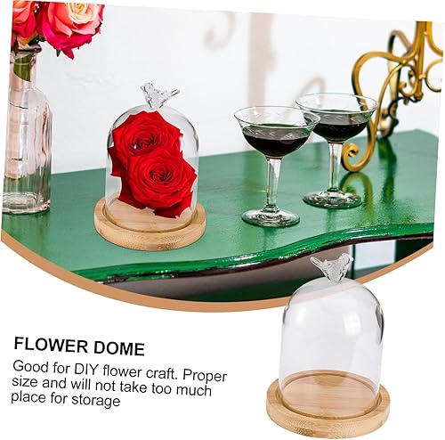 Miniatura 6 de SOIMISS Cubierta de cristal de flor Eternal Flower Glass Cakes Glass Cloches para plantas Portavelas transparente Recipientes de postre