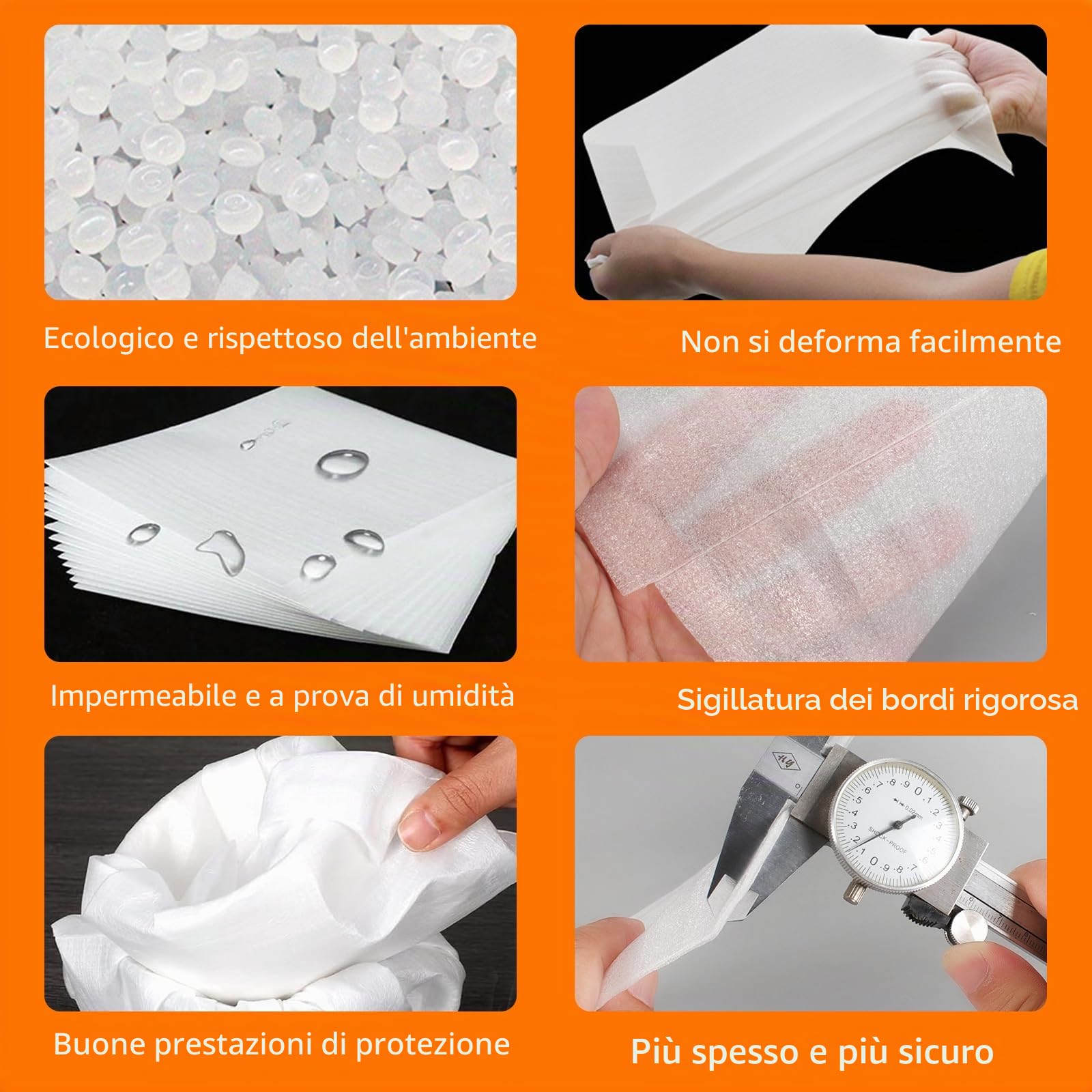 Pluriball Fogli in Poliuretano Espanso 20 x 20 cm 100 pezzi per Imballaggio