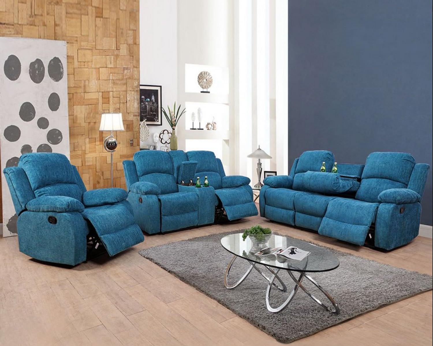 SIENWIEY Reclining Sofa for Living Room Furniture 3 Pieces