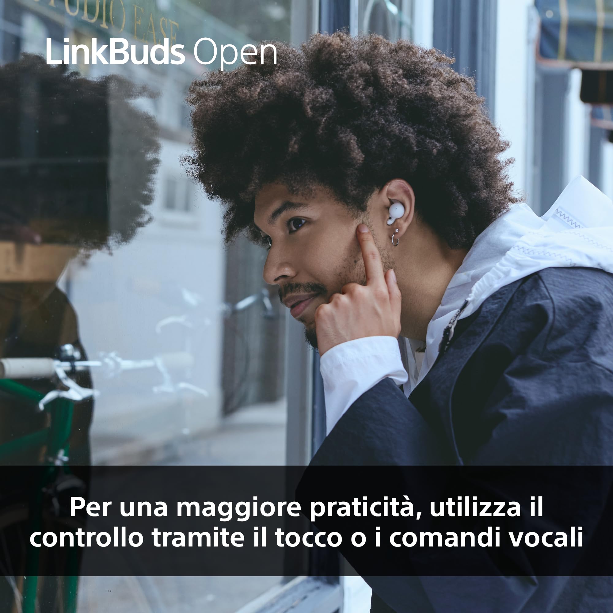 Sony LinkBuds Open Cuffie Bluetooth True Wireless Aperte IPX4 Multipoint Nero