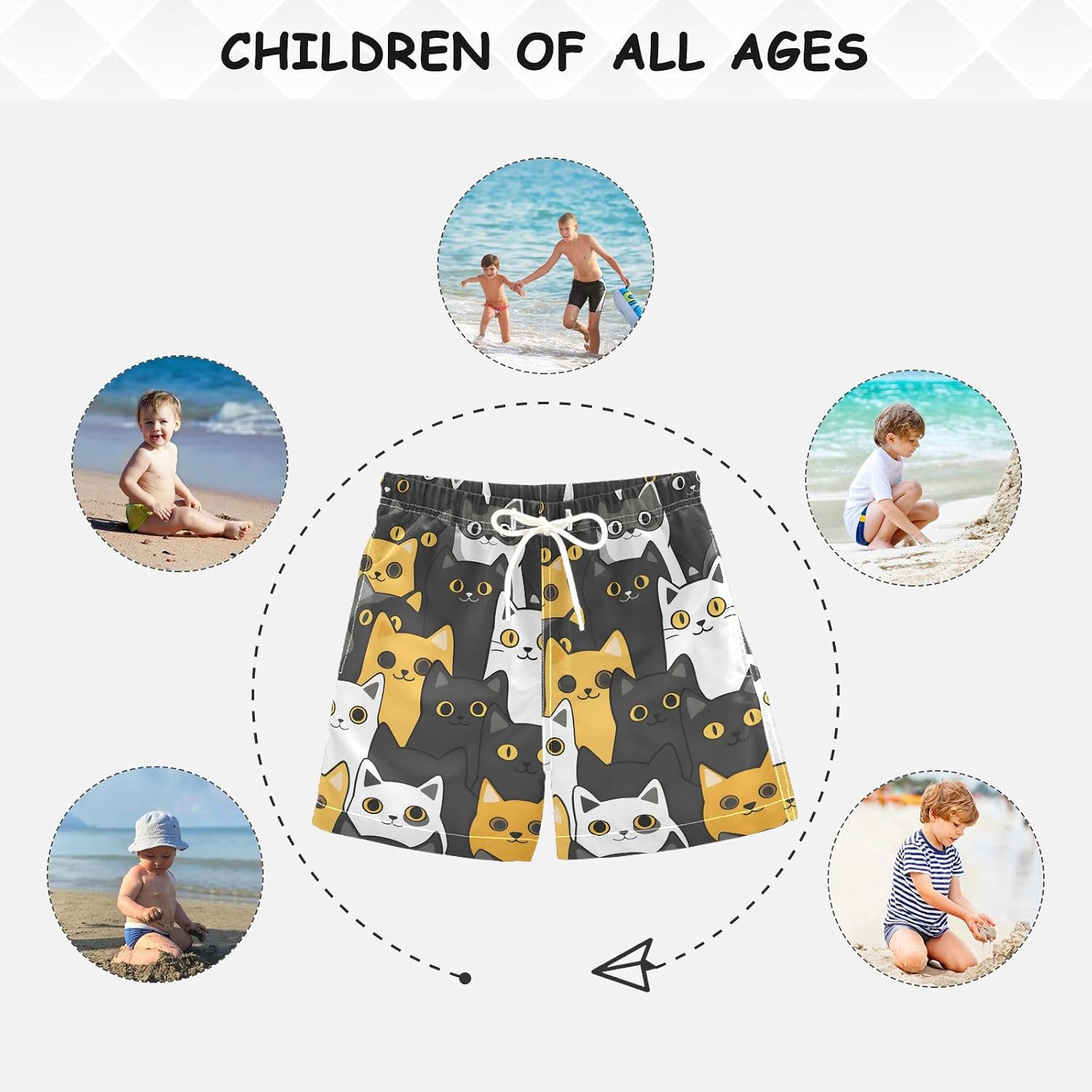 Boys Swim Trunks, Turtle Coral Beach Board Shorts Swim Shorts