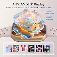 Vista 2 de Smart Watches for Women Android iPhone (2 Bands), [1.85" AMOLED Screen] Smartwatch Fitness Tracker 3ATM Waterproof with Bluetooth Calls, AI Control