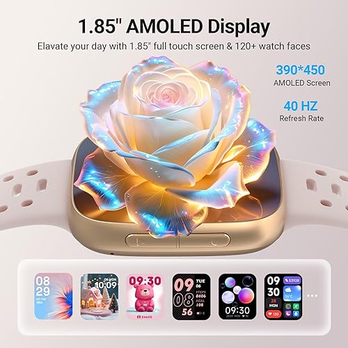 Miniatura 2 de Smart Watches for Women Android iPhone (2 Bands), 1.85" AMOLED Screen Smartwatch Fitness Tracker 3ATM Waterproof with Bluetooth Calls, AI Control,