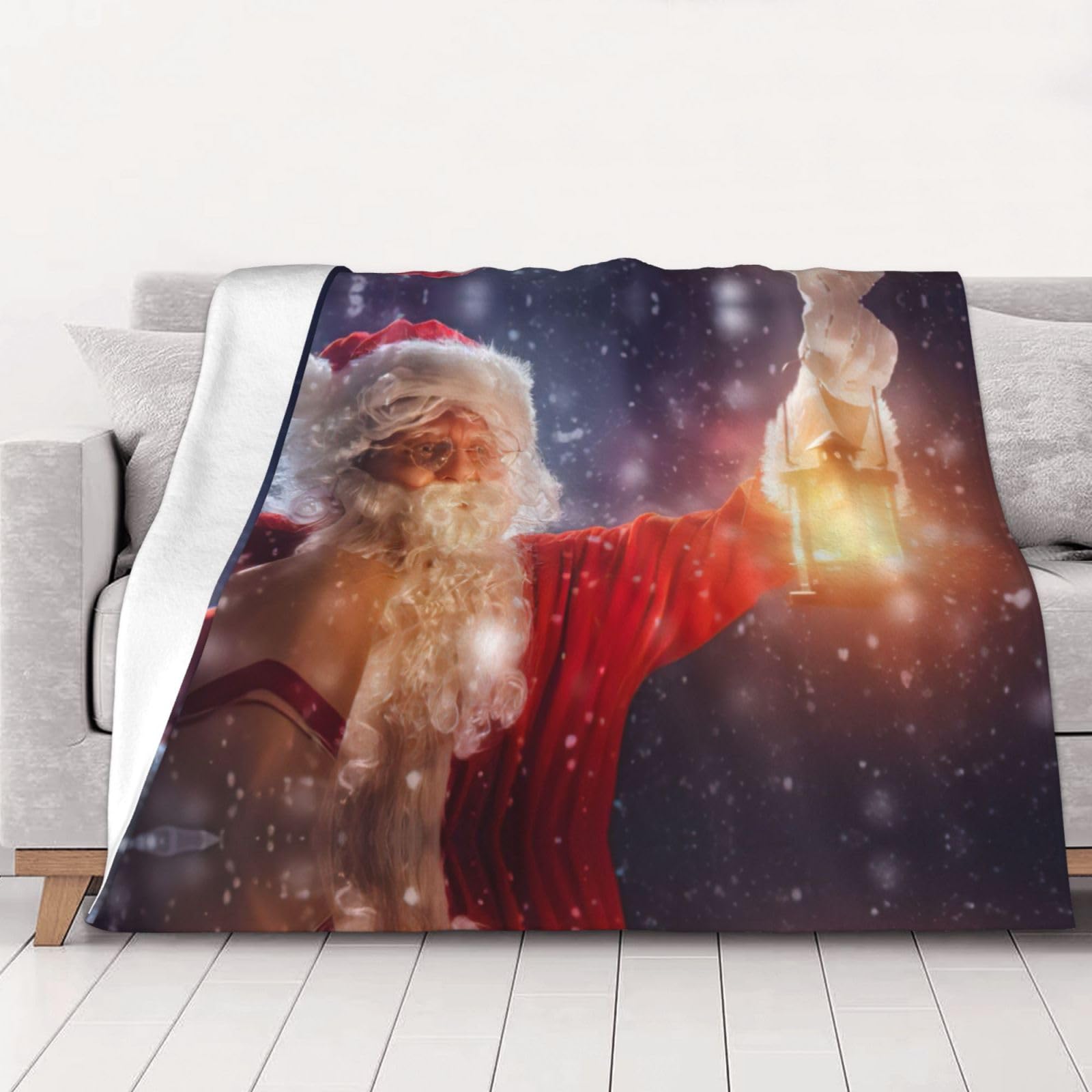 Couverture Père Noël de camping et lit en flanelle légère pour salon et voiture