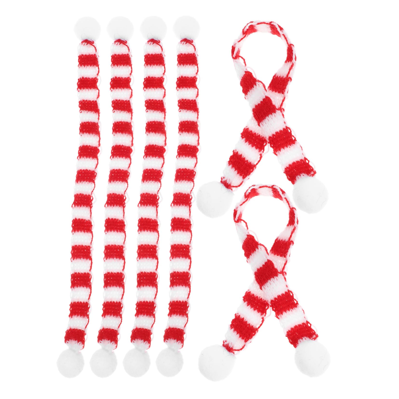 2 Mini Sciarpe Natalizie Rosse E Verdi – Lavorate A Maglia, 30x2 Cm, Per Pupazzi Di Neve, Bambole E Decorazioni Fai-da-te