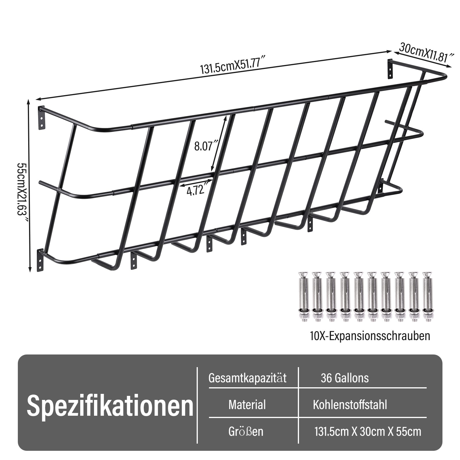 Heuraufe Pferde, Verzinkt Heuraufe,üBerdimensionale ZiegenfüTterung Wandmontierte Ziegenheuraufe, Heuraufe Schafe,HäNgende RinderfüTterung für Schafe, Pferde,Raufe für Pferde
