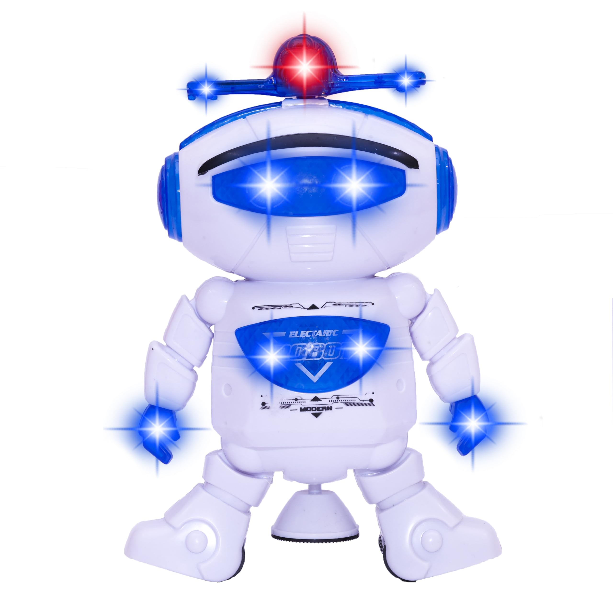 NARPAVI 360 Degree Rotation Dancing Robot with Music, Colorful 3D Lights (White) - Mini Toy Bot for Kids | Gift for 1-Year-Old Baby Boys & Girls | Battery-Operated Music Toys for Kids (Pack of 1) (B0DBZYZ7J7) Amazon Price History, Amazon Price Tracker