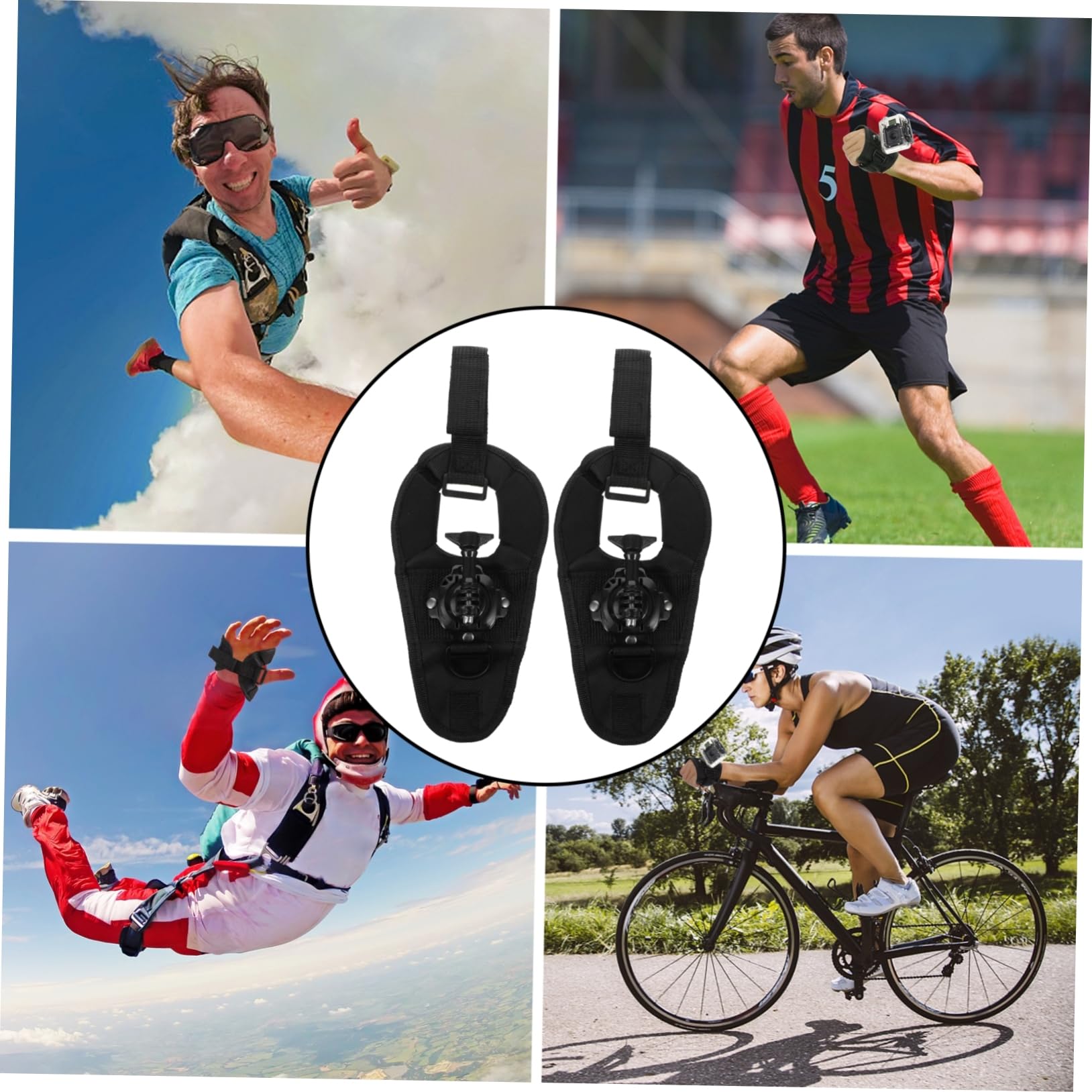 FELTECHELECTR Ergonomic Nylon Camera Wrist Strap 2pcs Action Camera Hand Mount Lock Button Diving Hand Lanyard