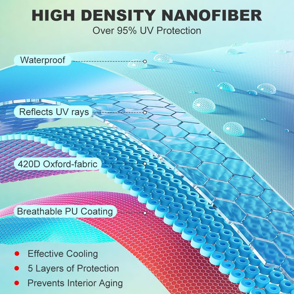 JDMON Waterproof Cab Cover Compatible with 1987-2023 Jeep Wrangler CJ YJ TJ JK JL JKU JLU,Windproof Strap and Driver Door and Tailgate Zipper Design Snow Rain Sun Weather Protection Car Cover (4 Door)