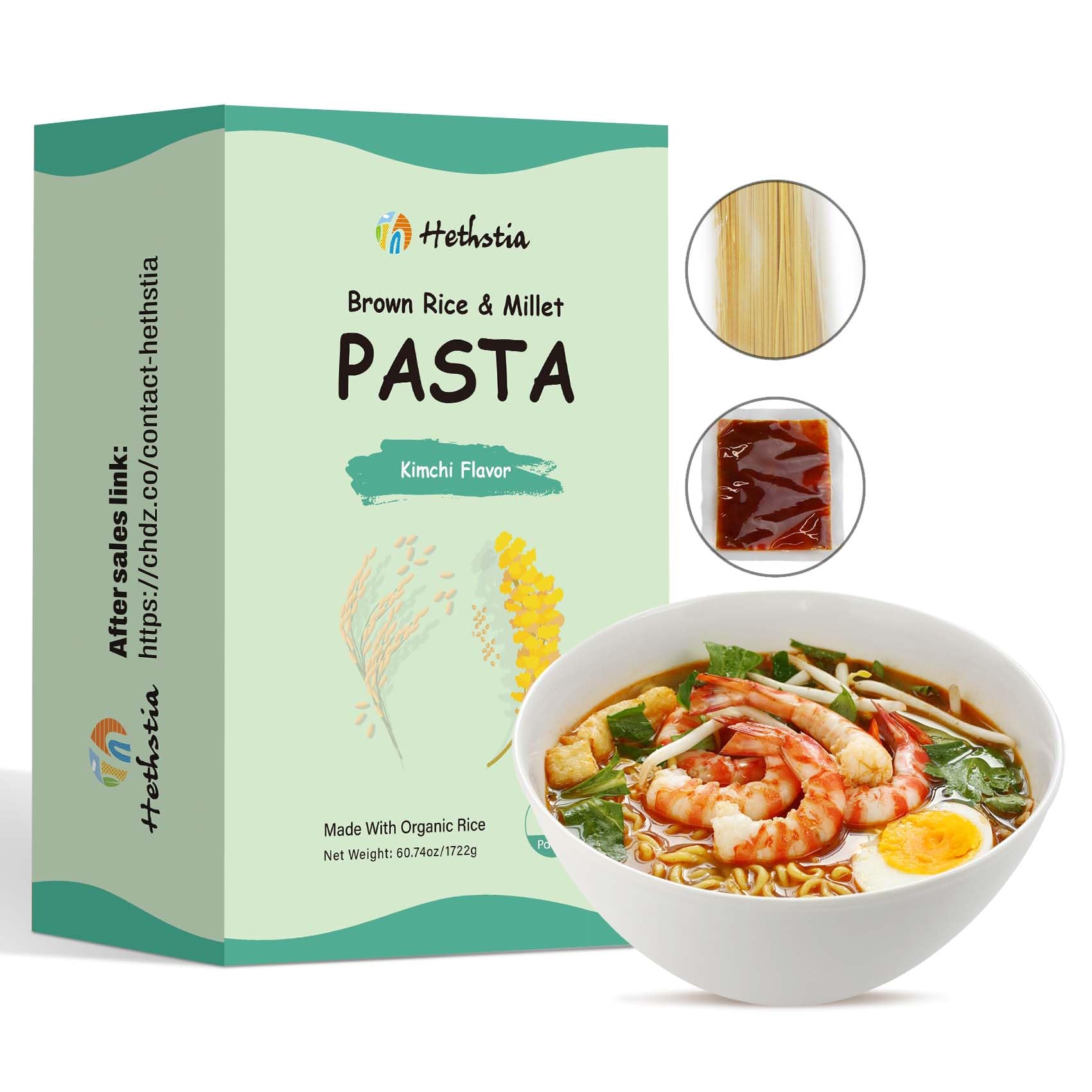 Hethstia Rice Noodles Kimchi Noodle Soup GlutenFree Organic Brown