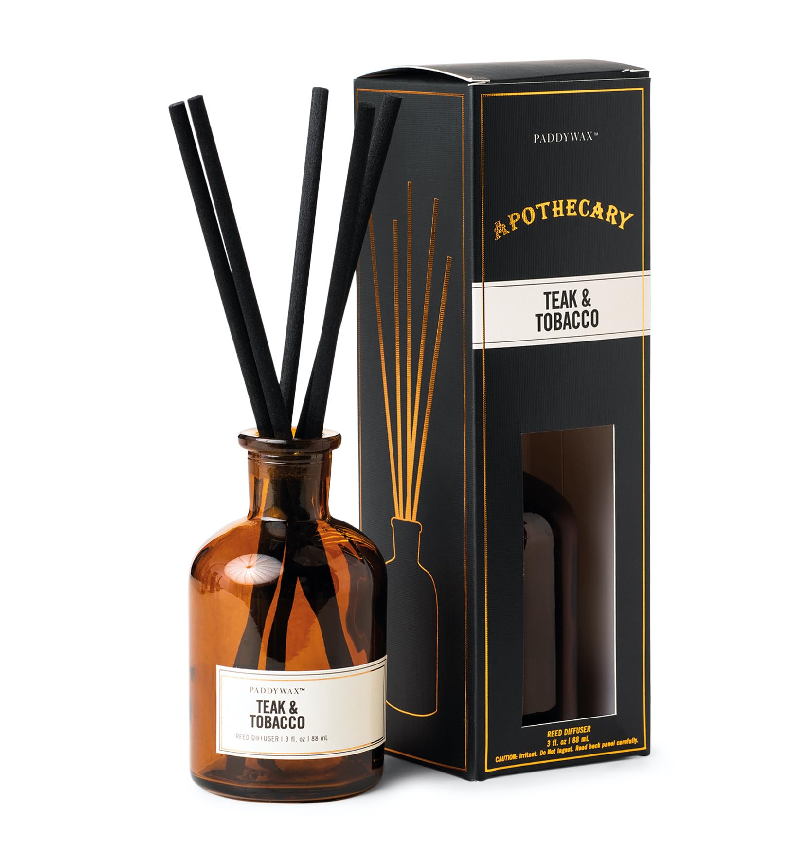 Paddywax Fragrance Diffusers for Home, Teak & Tobacco, 88ml