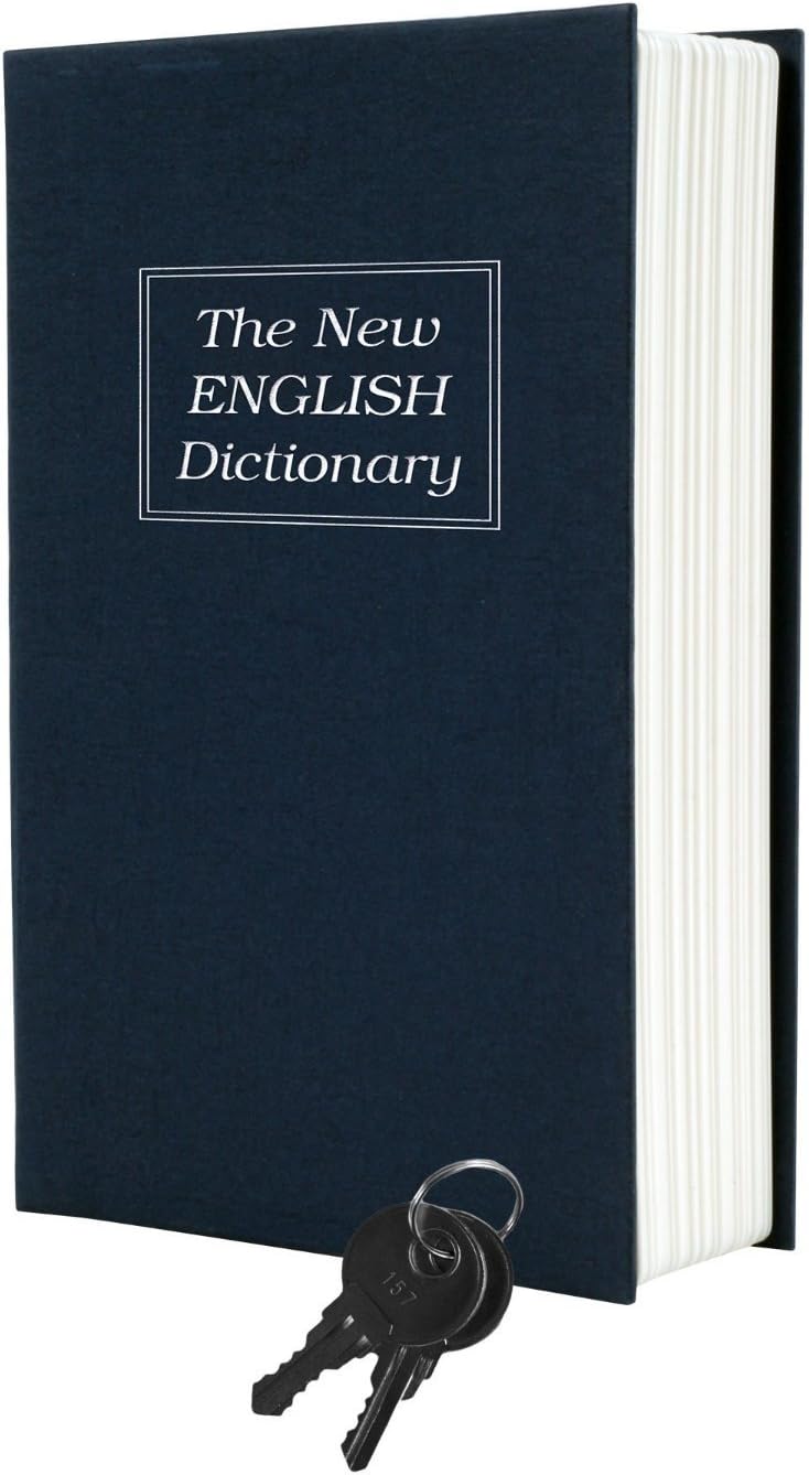 ACM GLOBAL Home Dictionary Diversion Book Safe with Key Lock, Metal (Large)
