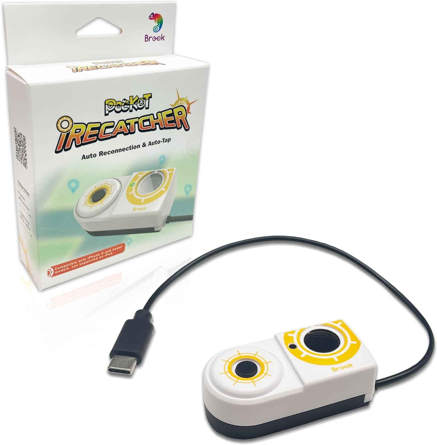 Brook Pocket iRecatcher, On Your Auto Catch Journey, Pocket iRecatcher is Your Ultimate Companion, Auto Tap and Auto Catch Pocket Monster, Auto Catcher Accessory, Medium, White