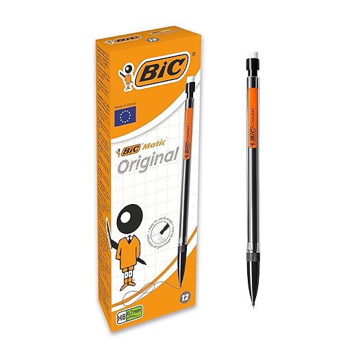 BIC Matic Original Mechanical Pencil 0.7mm HB Easy to Use for School, Office or Home, Box of 12