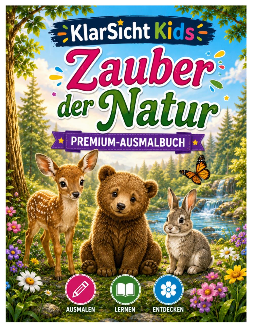 KlarSicht Kids - Zauber der Natur Entdecke die Faszinierende Schönheit der Natur - Seite für Seite: Liebevoll gestaltete Ausmalbilder mit Tieren, ... Malspaß und Entspannung für Groß und Klein
