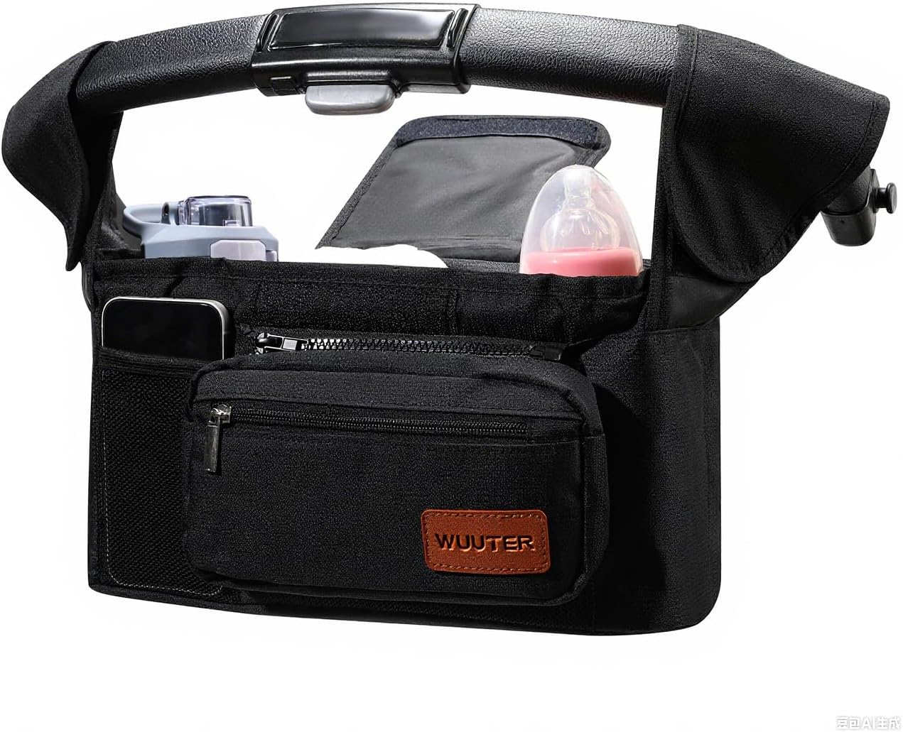 Universal Stroller Organizer with Insulated Cup Holder & Detachable Wristlet Large Capacity Baby Stroller Bag Organizer for Mom, Baby Jogger, Uppababy, Britax, BOB, Umbrella & Pet Strollers(Black) Universal Stroller Organizer with Insulated Cup Holder & Detachable Wristlet Large Capacity Baby Stroller Bag Organizer for Mom, Baby Jogger, Uppababy, Britax, BOB, Umbrella & Pet Strollers(Black)