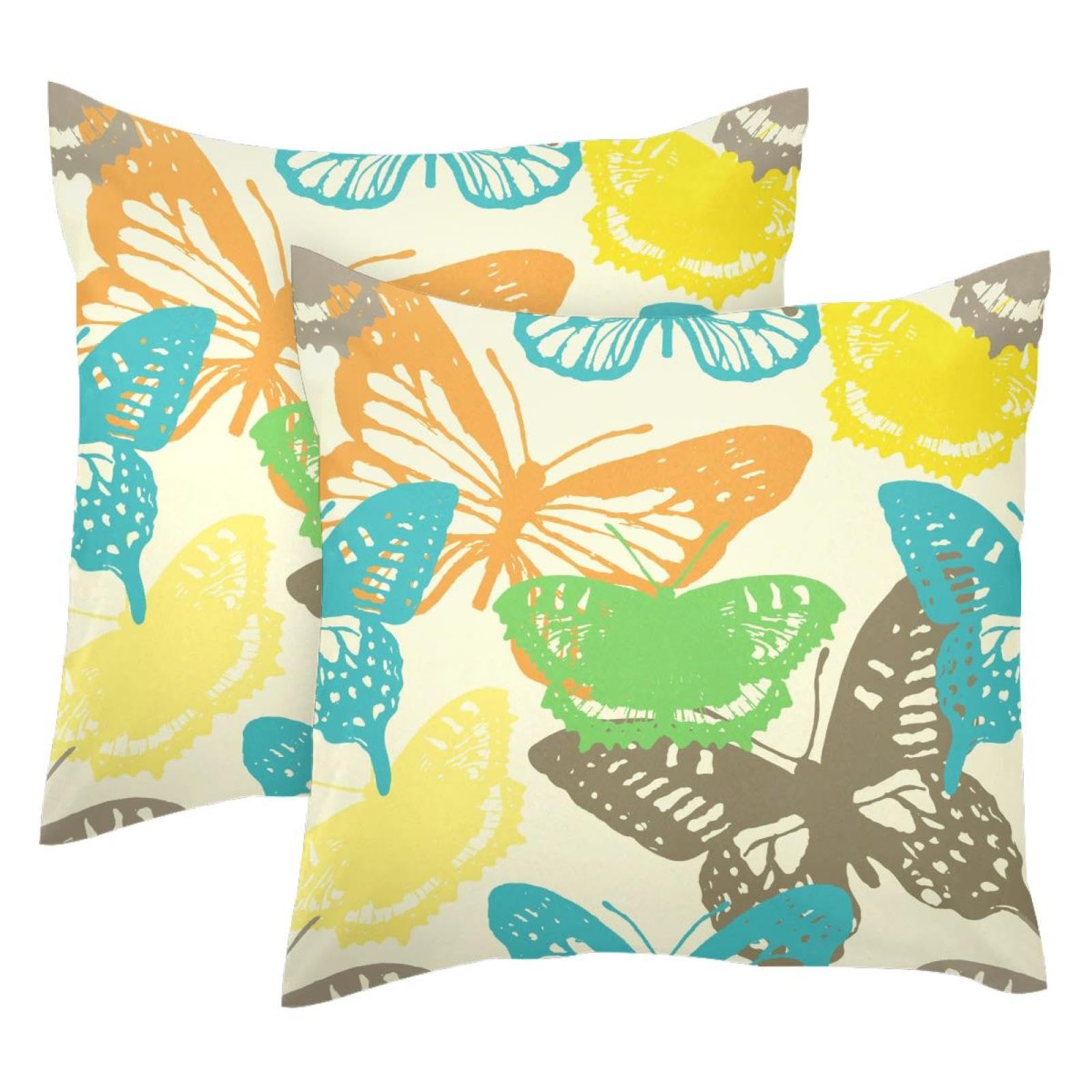 Housse de coussin velours motif papillon double face pour relooker canape