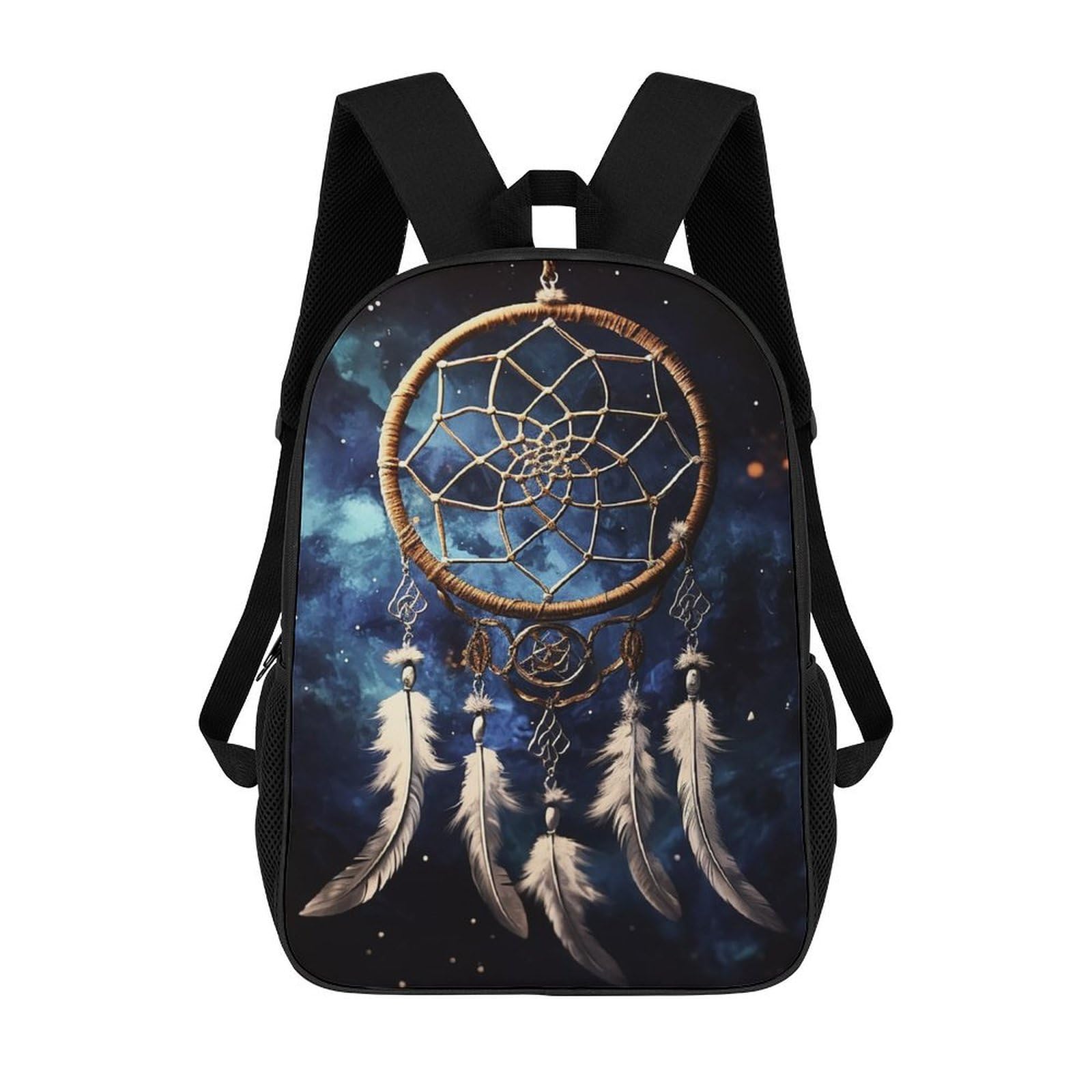 Jtkbnvm Unisex Black 17 Inch White Fantasy Dream Catcher Travel Backpack For Women Men, 20L Casual Daypack Backpacks, Waterproof Laptop Backpacks, Carry On Backpack, College Bookbag